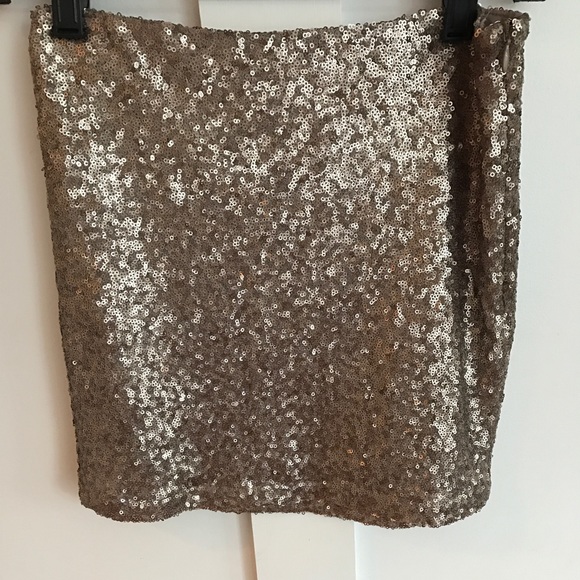 Revolve Tight Gold Sequin Mini Skirt - Picture 1 of 1